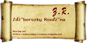 Záborszky Roxána névjegykártya