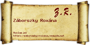 Záborszky Roxána névjegykártya