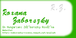 roxana zaborszky business card